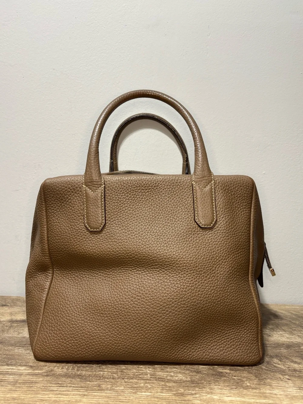 Bruno Magli Pebbled Leather Satchel in Taupe